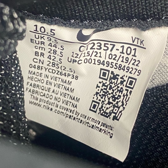 Nike React Infinity Run Flyknit 2 Oreo White Black Shoes CT2357-101 Mens Sz - Picture 8 of 9